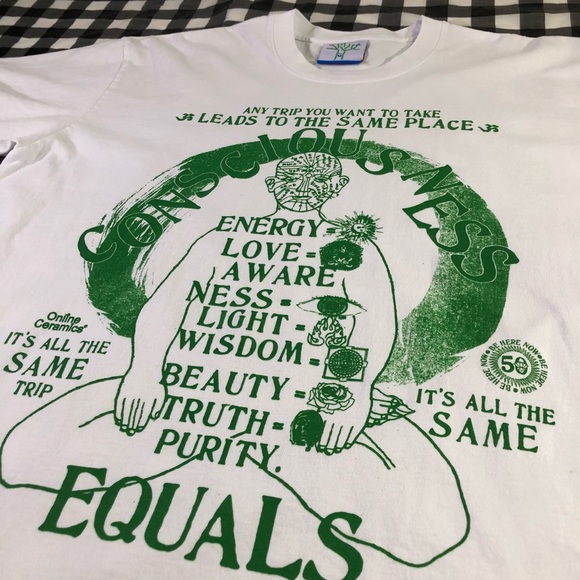 Online Ceramics Ram Dass Consciousness Equals Yin Yang Be Here Now T Shirt XL - Picture 3 of 10